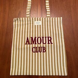 Sezane Amour Club Striped Tote Bag